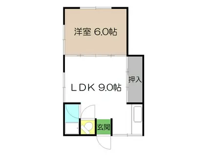 ジェミナス(1LDK/3階)の間取り写真