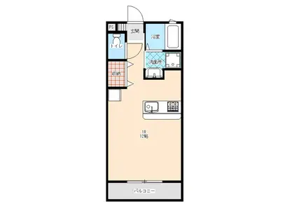 サンタウン納(ワンルーム/2階)の間取り写真