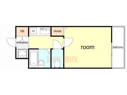 クレスト羽坂(1K/1階)の間取り写真