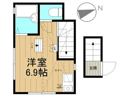 ハイクレスト読売ランド前(ワンルーム/2階)の間取り写真