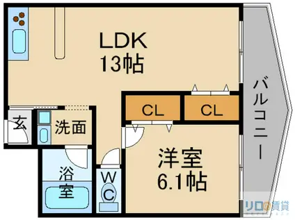 サウスTAKARAZUKA(1LDK/5階)の間取り写真
