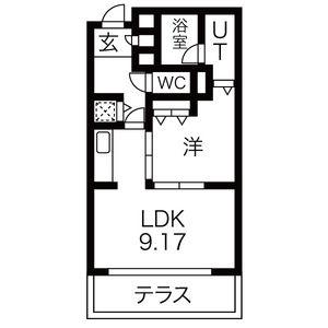 コアプリシード(1LDK/1階)の間取り写真