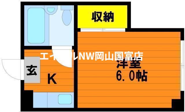 アルフィーネ天瀬(1K/4階)の間取り写真
