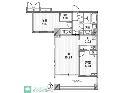 アーデン神保町(2LDK/8階)の間取り写真