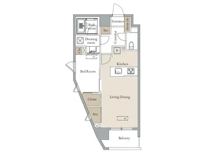 グランカーサ四谷(1LDK/4階)の間取り写真