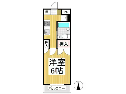 クロストーン(1K/3階)の間取り写真