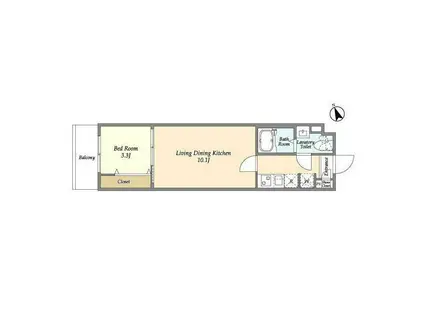 アルファコート町屋(1LDK/3階)の間取り写真