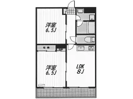 ガーデンコート大泉学園(2LDK/3階)の間取り写真