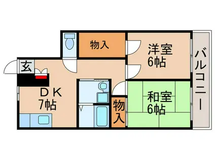 メゾンブランシュ(2DK/1階)の間取り写真