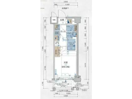 エステムコート立川ノースプレミア(1K/1階)の間取り写真