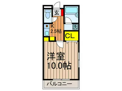 ジョイフル船橋(1K/4階)の間取り写真