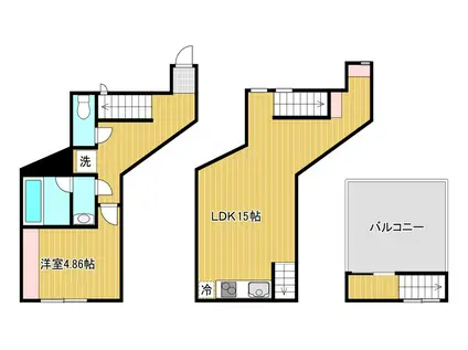 東急大井町線 旗の台駅 徒歩9分 3階建 築4年(1LDK/1階)の間取り写真