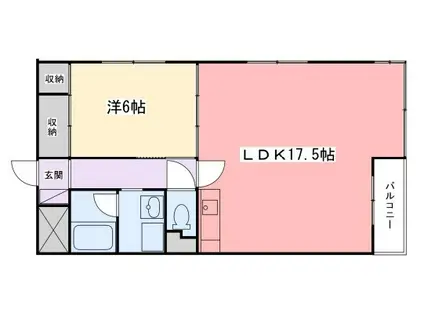 広畑中村コーポ(1LDK/2階)の間取り写真