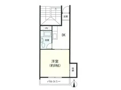 三田向原コーポ(1K/3階)の間取り写真