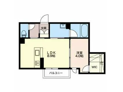 ラ・カーサ・ドルチェ(1LDK/2階)の間取り写真