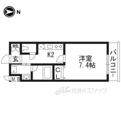 ベラジオ京都壬生 -イーストGATE-(1K/1階)の間取り写真