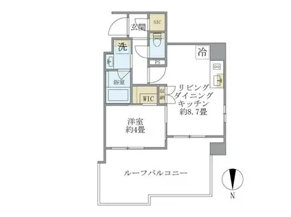 プラティーク目白(1LDK/8階)の間取り写真