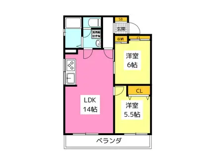 第三伊藤ビル(2LDK/4階)の間取り写真