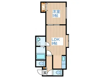 ミライコートII(1LDK/2階)の間取り写真