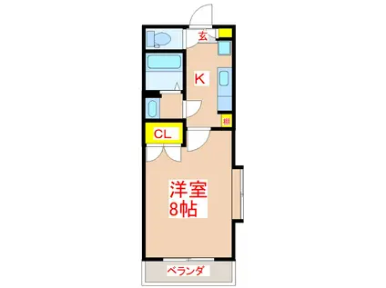 GRAND KISYABA(1K/4階)の間取り写真