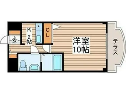 エステトーワ(1K/1階)の間取り写真