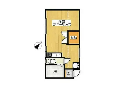 イーストスカイコート(ワンルーム/3階)の間取り写真