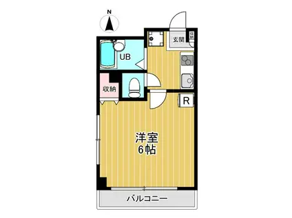 ファミール大路(1K/3階)の間取り写真