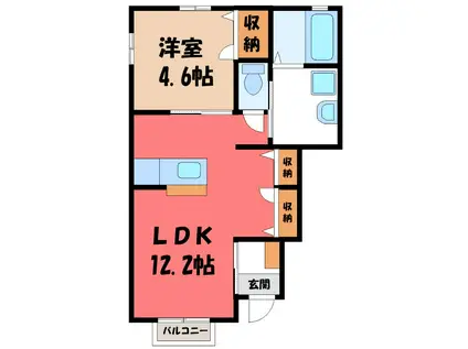 メゾン・ド・ルミナス(1LDK/1階)の間取り写真
