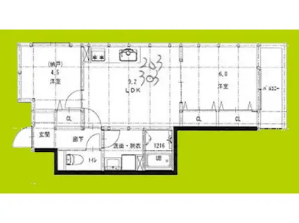 ヒーリンググレース高槻高西町B棟(2LDK/2階)の間取り写真