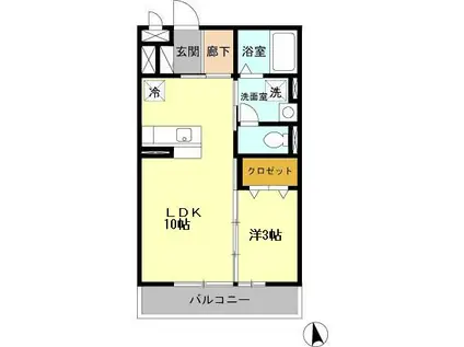 サクセス(1LDK/1階)の間取り写真