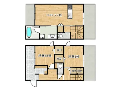 登戸ヘーベルメゾン東棟(2LDK/2階)の間取り写真