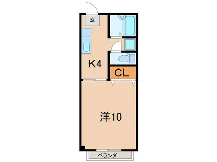 メゾン東浜(1K/3階)の間取り写真