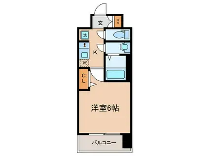 プレサンスTHE KYOTO 東福寺 イースト(1K/5階)の間取り写真