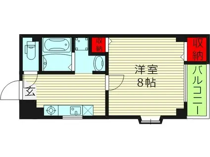 シャルムKII(1K/1階)の間取り写真