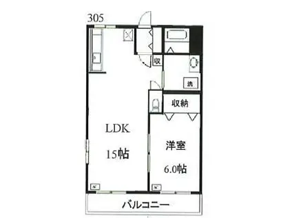 池亀マンション(1LDK/3階)の間取り写真