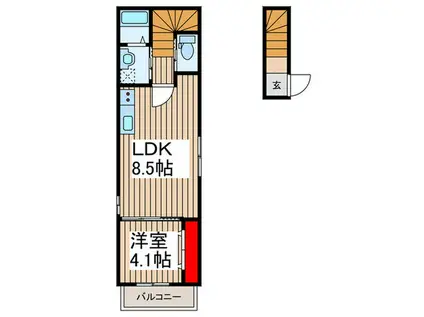 AJ北越谷(1LDK/2階)の間取り写真