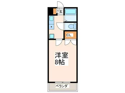 ハーミットクラブ3号館(1K/1階)の間取り写真