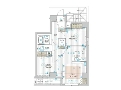 フュージョナル浮間舟渡(2LDK/2階)の間取り写真
