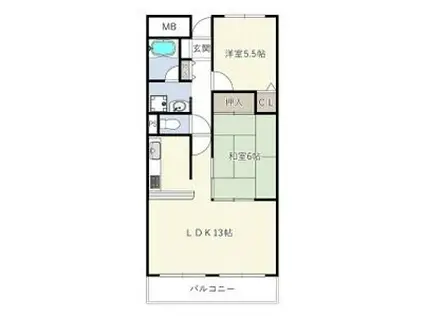 ロビン・ソング(2LDK/7階)の間取り写真