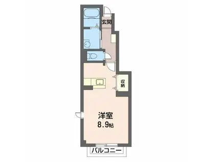 サニーレジデンスI・II(ワンルーム/1階)の間取り写真