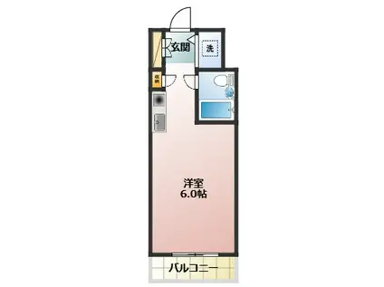 エルハイツ成増 E棟(ワンルーム/1階)の間取り写真