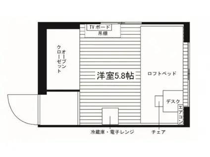学生会館 ユニハーモニーALK向山(ワンルーム/3階)の間取り写真