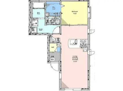 メゾン フローレ(1LDK/1階)の間取り写真