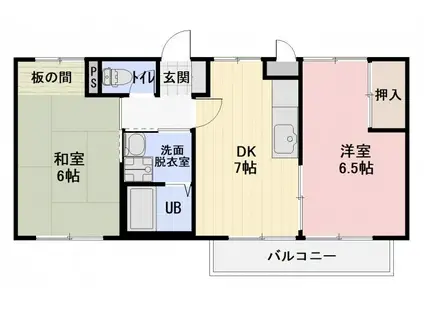 AMENITY原(2DK/2階)の間取り写真