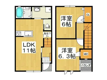 LATOUR(2LDK/1階)の間取り写真