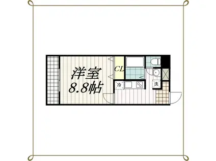 都町小川マンション(1K/1階)の間取り写真