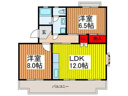 グリーンハイツ7(2LDK/5階)の間取り写真