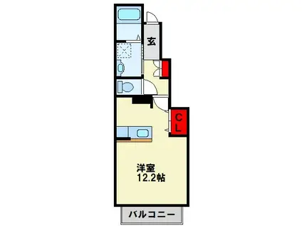 サニー・ガーデン(1K/1階)の間取り写真