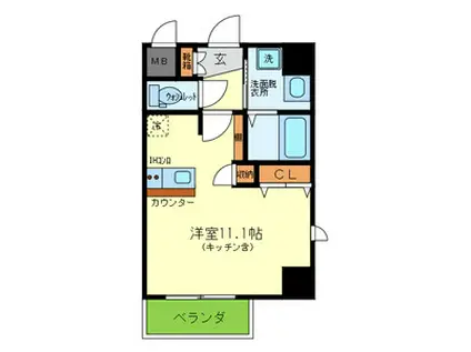 ONLYONE三田駅前(ワンルーム/3階)の間取り写真