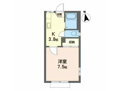 パストラル(1K/1階)の間取り写真